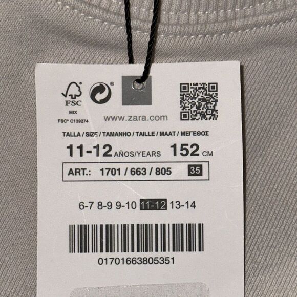 ZARA Kids | Ice | EMBROIDERED TEXT SWEATSHIRT - Picture 4 of 4